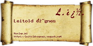 Leitold Ágnes névjegykártya